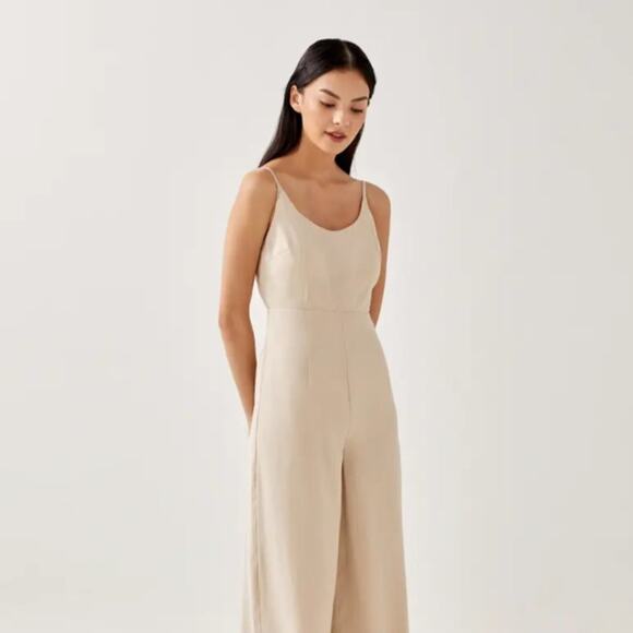 Love Bonito Beige Adriena Padded Strappy Back Jumpsuit - Picture 8 of 16